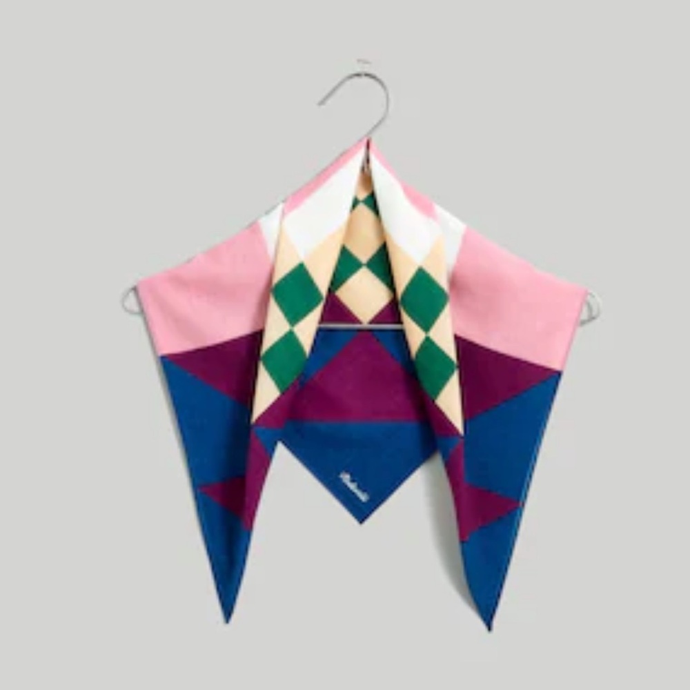 $30 or FREE Madewell Pacific Cove Colorblock Retro Handkerchief Scarf Ba…